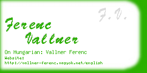 ferenc vallner business card